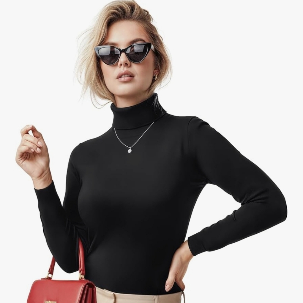 Elegant Black Turtleneck Top
